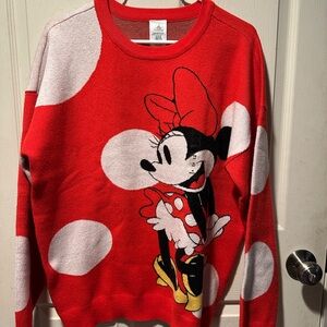 Disney Women's Red and White Minnie Mouse Sweater